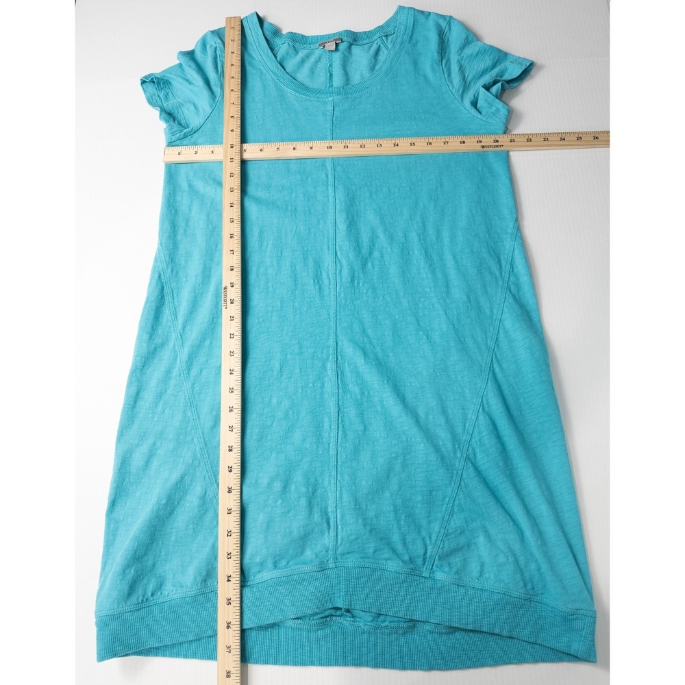 J Jill Cotton Slub Knit Ribbed T Shirt Dress Large Casual Coastal Beach Lounge - Picture 4 of 12